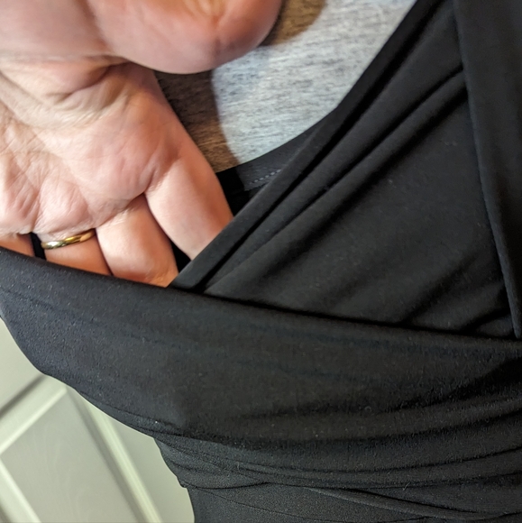 Rickis szM black stretch cross-front retro-feel perfect fit & flare LB dress EUC - Picture 6 of 6